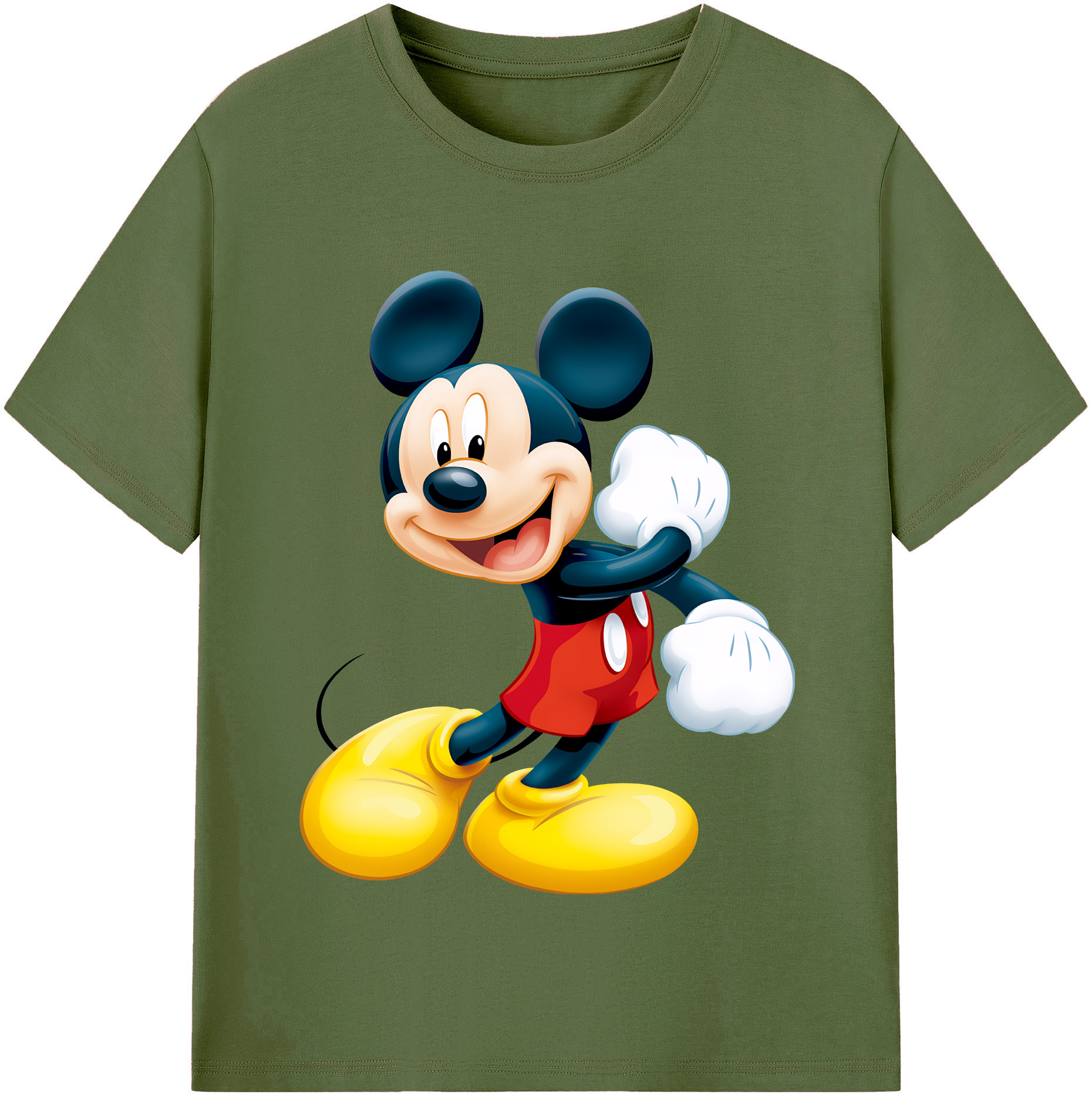 （画像用） ミッキーマウス Mickey Mouse 綿100％半袖Tシャツ（フロントプリント）